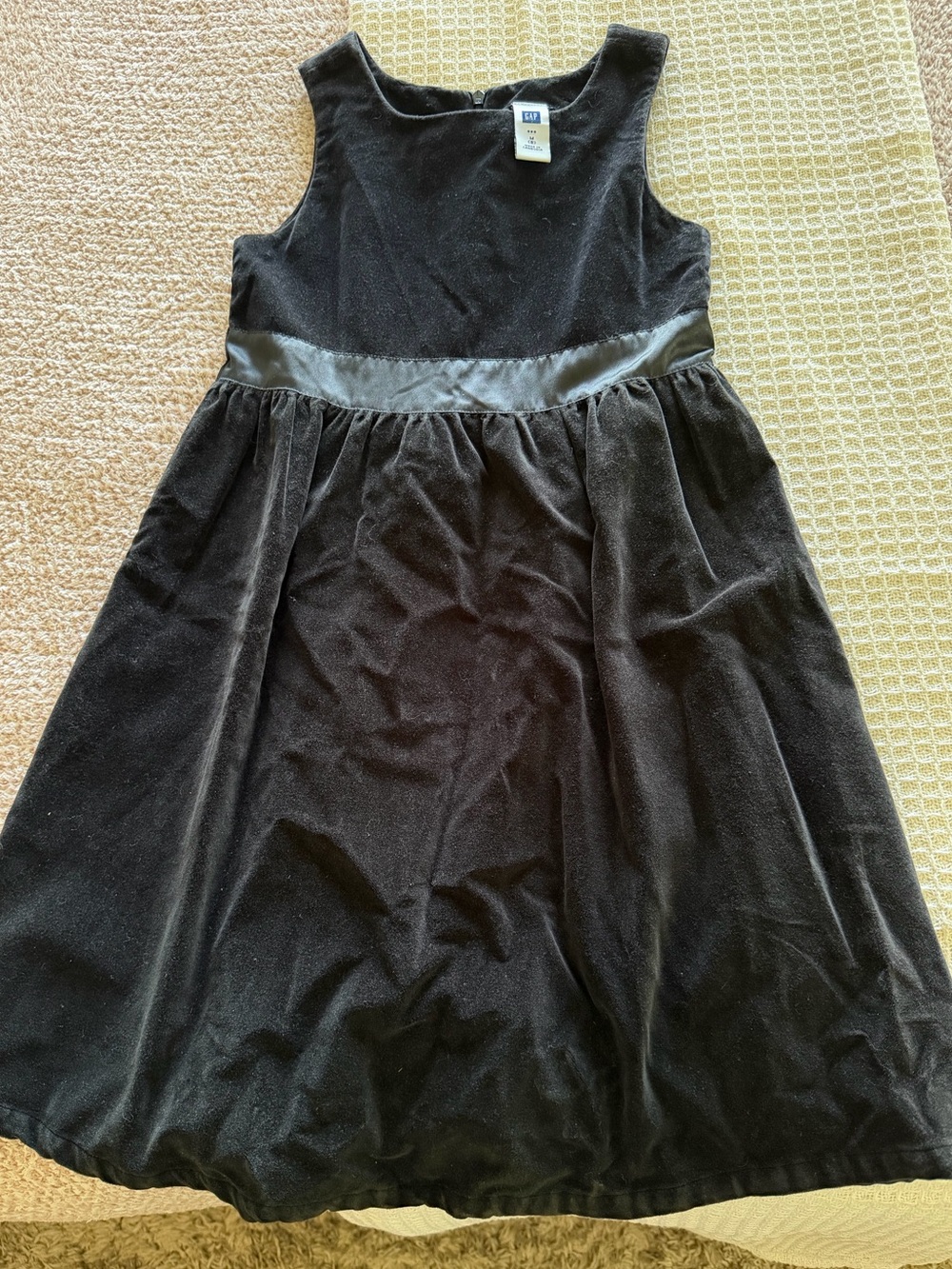 Girls fancy Black Velvet Dress with Satin Waistband
